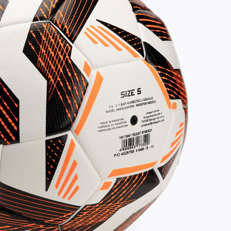 Minge de fotbal uhlsport Resist Synergy white/black/fluo orange mărime 5 4