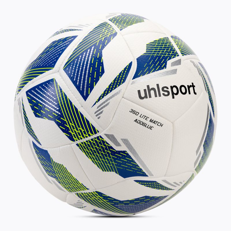 Minge de fotbal uhlsport 350 Lite Match Addglue white/dark blue/fluo yellow mărime 5 2