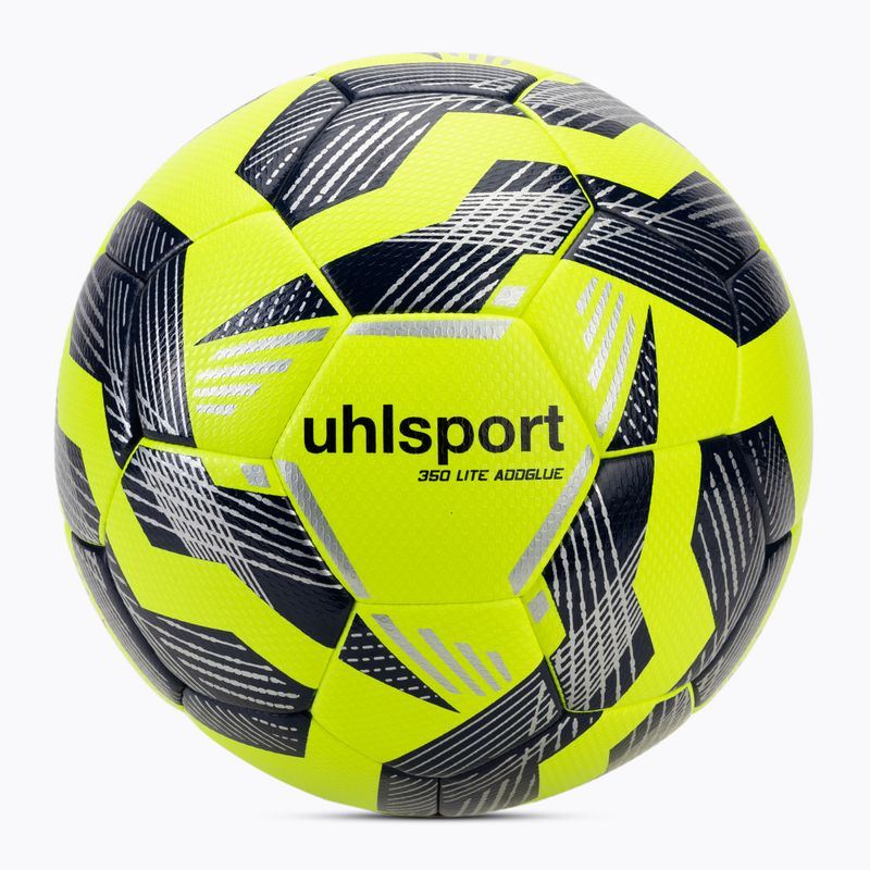 Minge de fotbal uhlsport 350 Lite Addglue fluo yellow/navy/silver mărime 4
