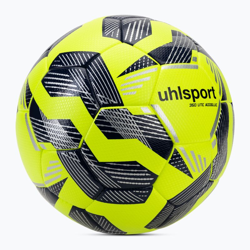 Minge de fotbal uhlsport 350 Lite Addglue fluo yellow/navy/silver mărime 4 2