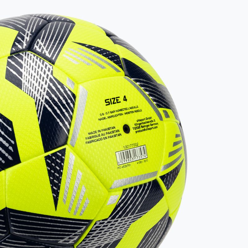 Minge de fotbal uhlsport 350 Lite Addglue fluo yellow/navy/silver mărime 4 3