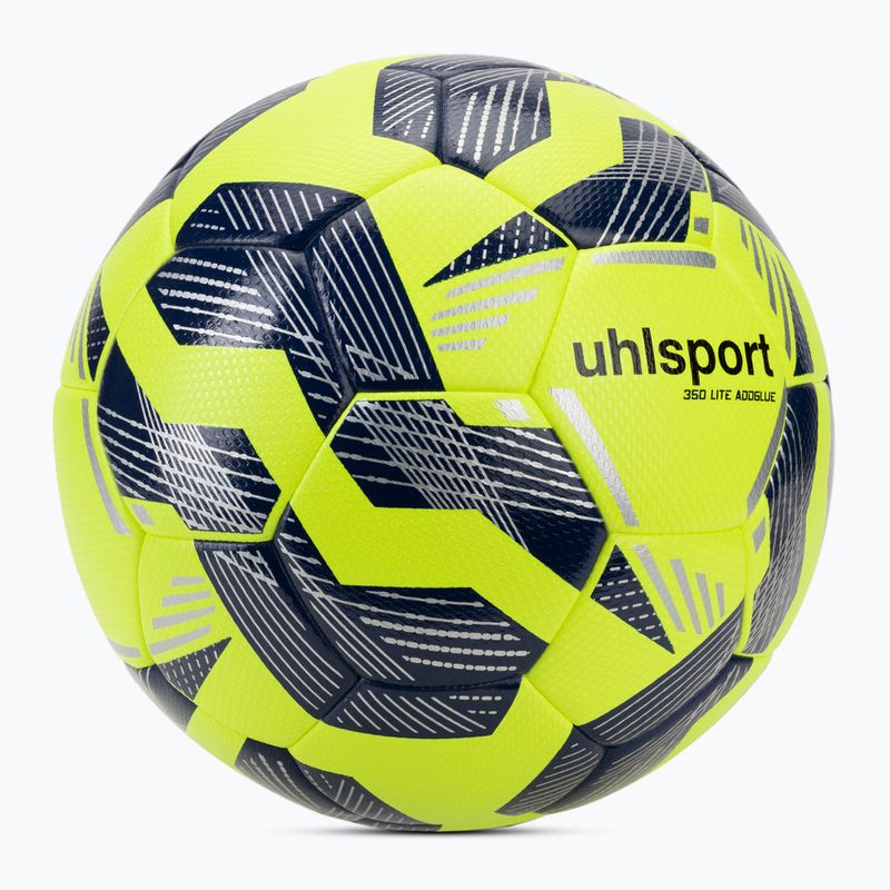 Minge de fotbal uhlsport 350 Lite Addglue fluo yellow/navy/silver mărime 5 2