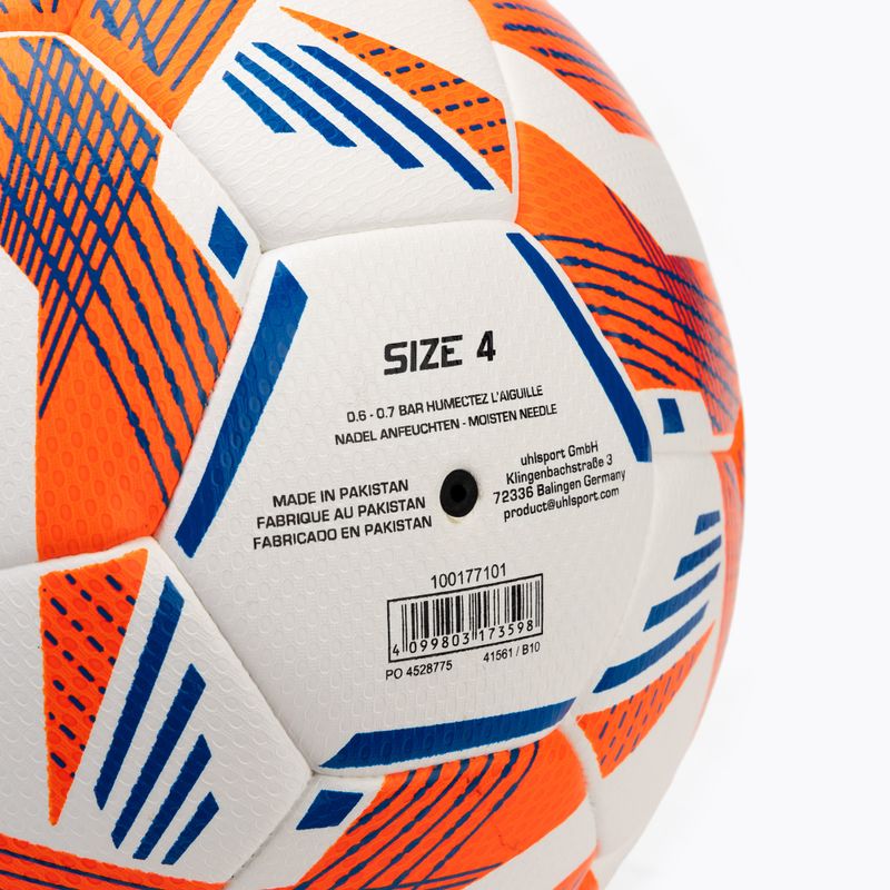 Minge de fotbal uhlsport 290 Ultra Lite Addglue white/fluo orange/dark blue mărime 4 3