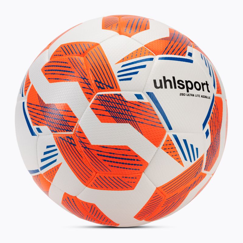 Minge de fotbal uhlsport 290 Ultra Lite Addglue white/fluo orange/dark blue mărime 5 2