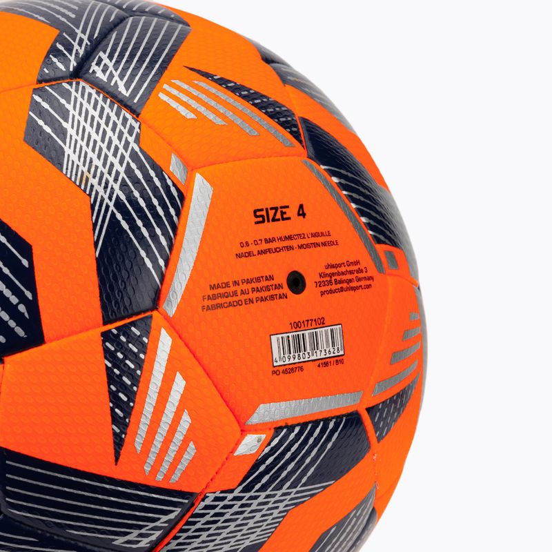 Minge de fotbal uhlsport 290 Ultra Lite Addglue fluo orange/navy/silver mărime 4 3