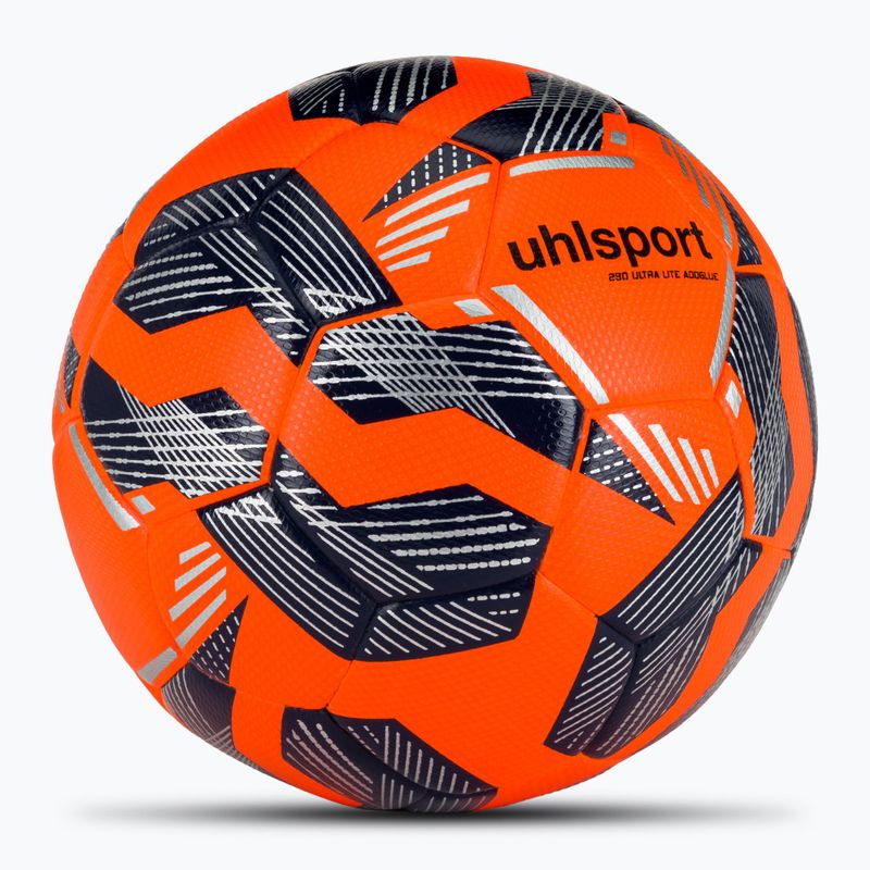Minge de fotbal uhlsport 290 Ultra Lite Addglue fluo orange/navy/silver mărime 5 2