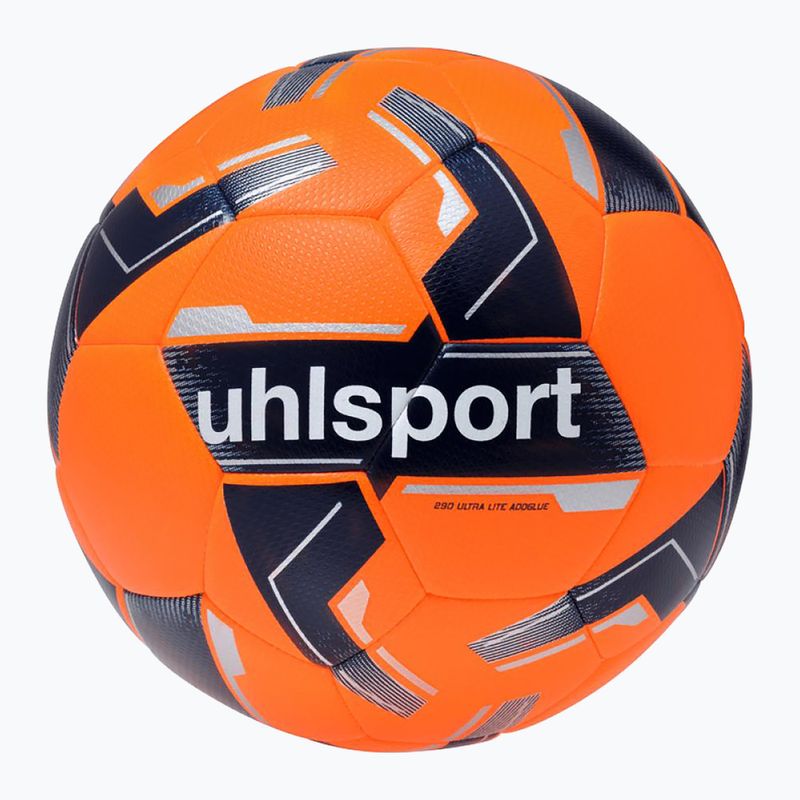 Minge de fotbal uhlsport 290 Ultra Lite Addglue fluo orange/navy/silver mărime 5