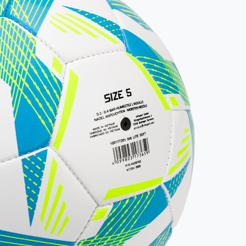 Minge de fotbal uhlsport Lite Soft 350 white/light blue/fluo yellow mărime 5 3