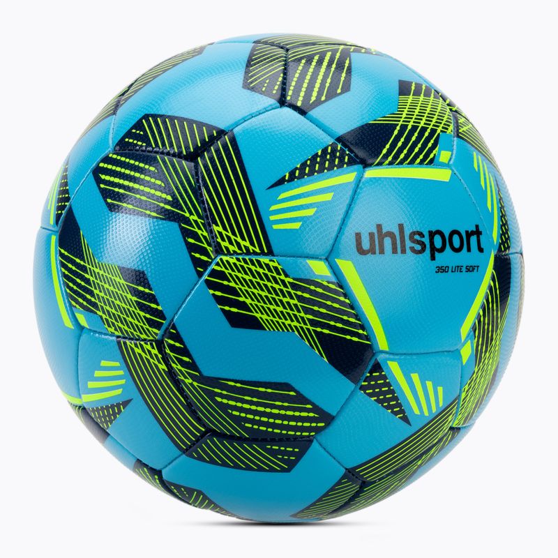 Minge de fotbal uhlsport Lite Soft 350 light blue/navy/neo yellow mărime 5 2