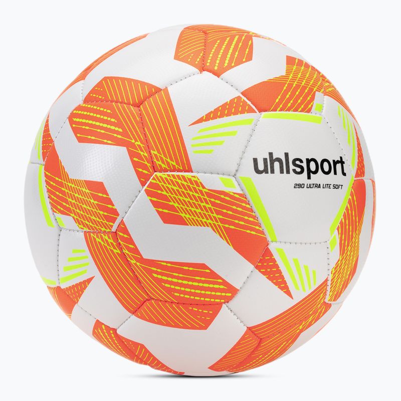 Minge de fotbalj uhlsport Ultra Lite Soft 290 white/fluo orange/fluo yellow mărime 4 2