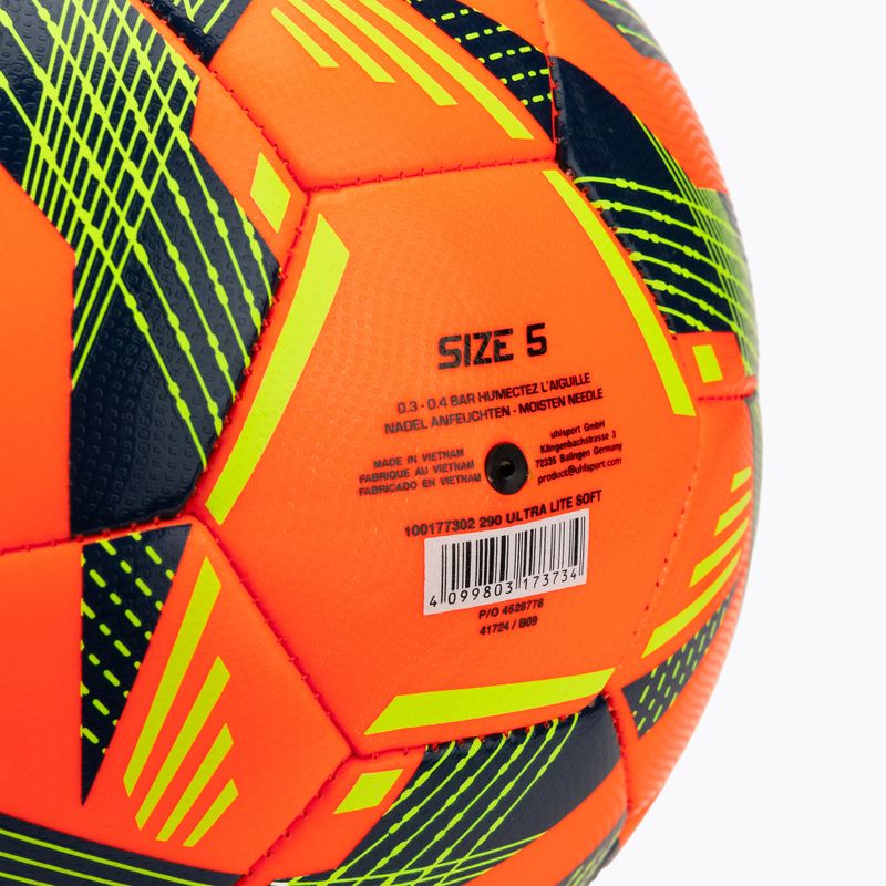 Minge de fotbal uhlsport Ultra Lite Soft 290 fluo orange/navy/fluo yellow mărime 5 3