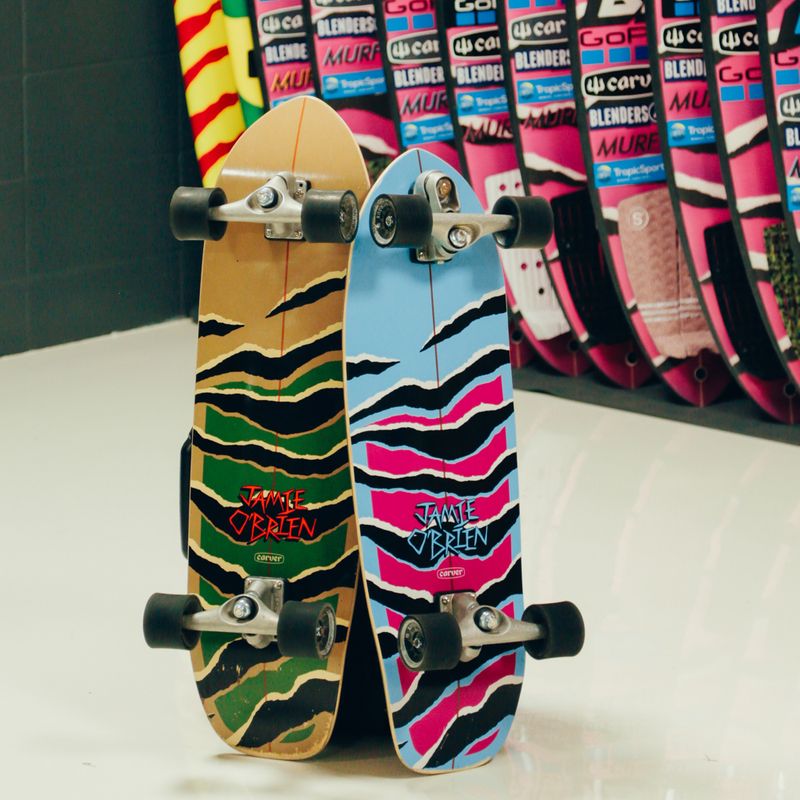Skateboard surfskate Carver C7 Raw 31" JOB Blue Tiger 2022 Complete albastru-roză C1013011140 9