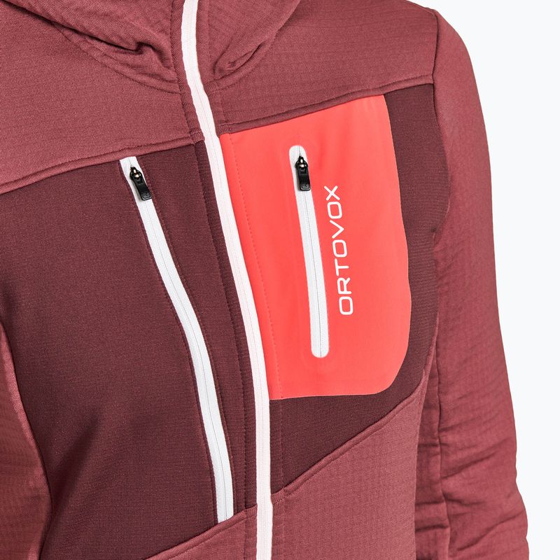 Pulover de trekking pentru femei Ortovox Fleece Grid Hoody roșu 87201 5