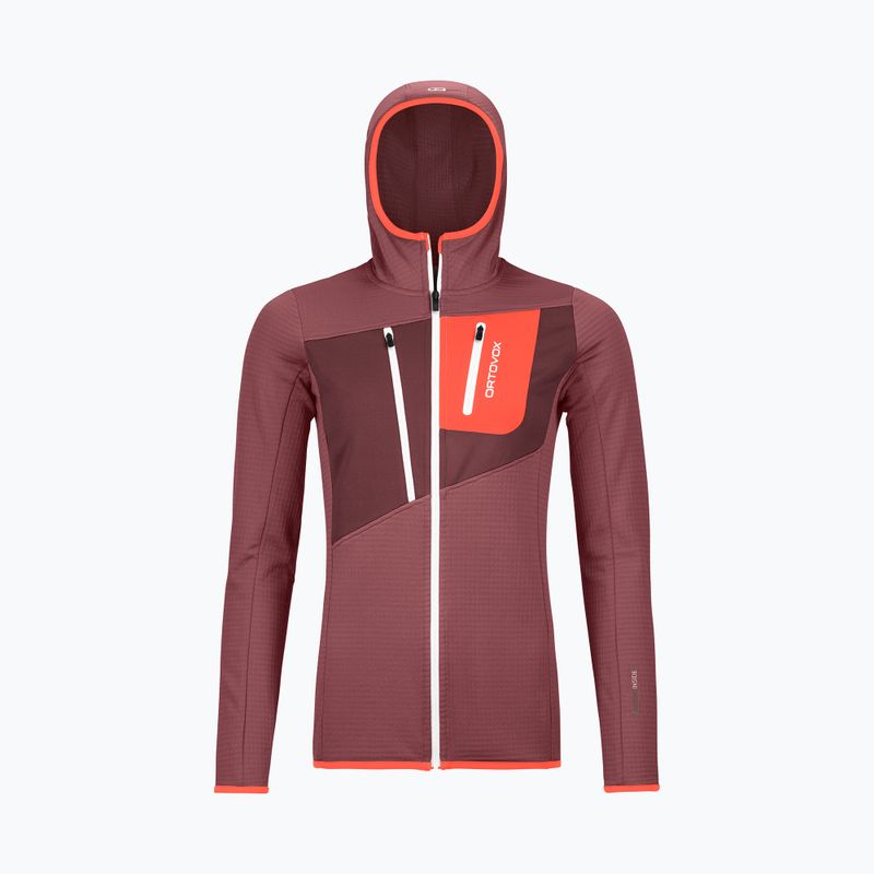 Pulover de trekking pentru femei Ortovox Fleece Grid Hoody roșu 87201 10