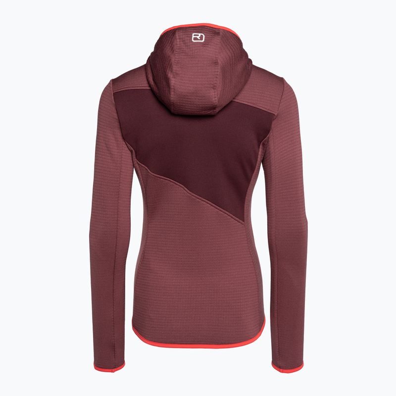 Pulover de trekking pentru femei Ortovox Fleece Grid Hoody roșu 87201 7