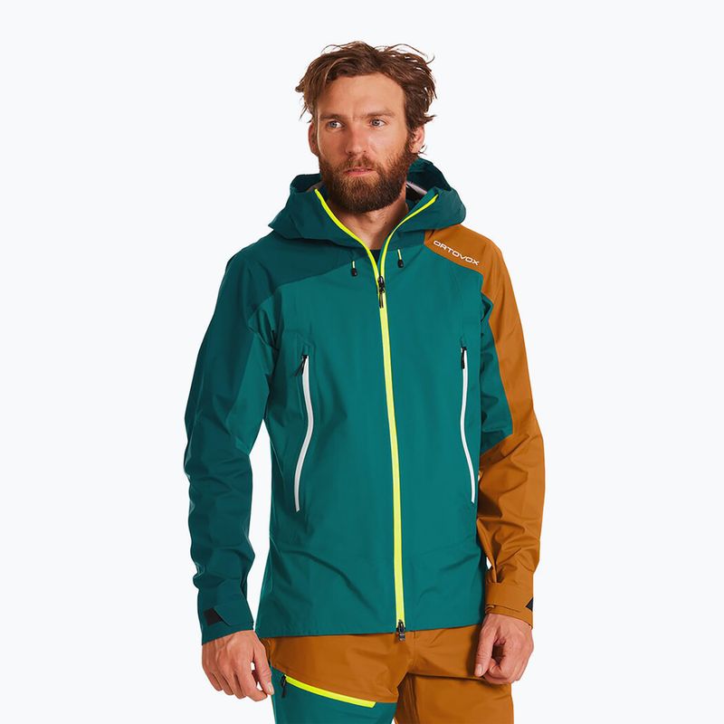 Jachetă de ploaie pentru bărbați ORTOVOX Westalpen 3L Light verde 7025200026