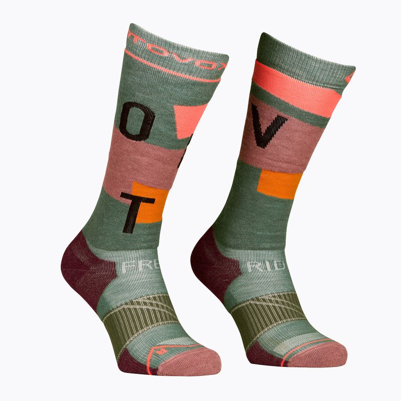 Șosete de schi pentru femei ORTOVOX Freeride Long Socks Cozy wild herbs 6