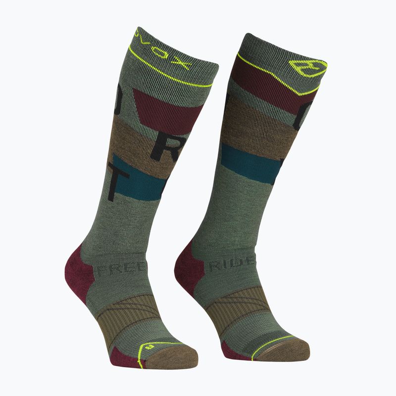 Șosete de schi pentru bărbați ORTOVOX Freeride Long Socks Cozy wild herbs