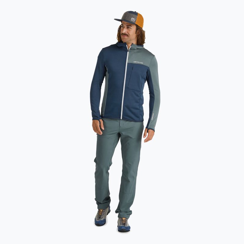 Hanorac pentru bărbați ORTOVOX Fleece Light Grid Hooded deep ocean 2