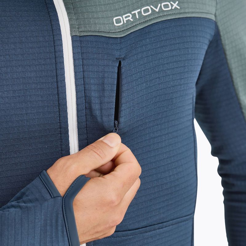 Hanorac pentru bărbați ORTOVOX Fleece Light Grid Hooded deep ocean 4