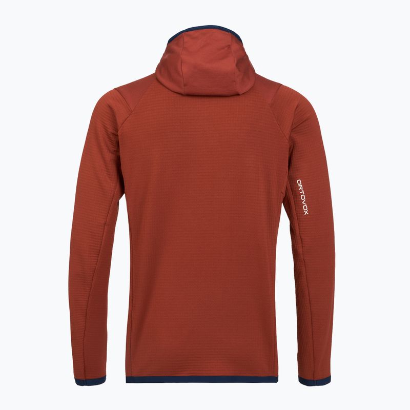 Bluză pentru bărbați ORTOVOX Fleece Grid Hoody clay orange 2