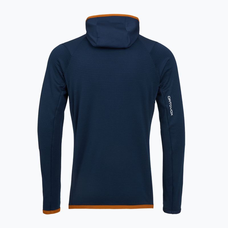 Bluză pentru bărbați ORTOVOX Fleece Grid Hoody deep ocean 2