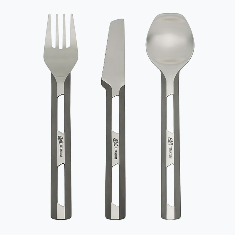 Tacâmuri Esbit 3-Pcs Titanium Cutlery-Set W/ Silicon Sleeve And Pocket 3