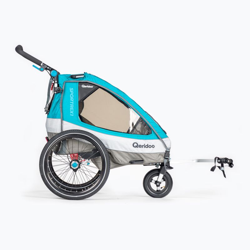 Remorcă pentru biciclete cu un singur loc Qeridoo Sportrex1 albastru Q-SR1-21-P 3
