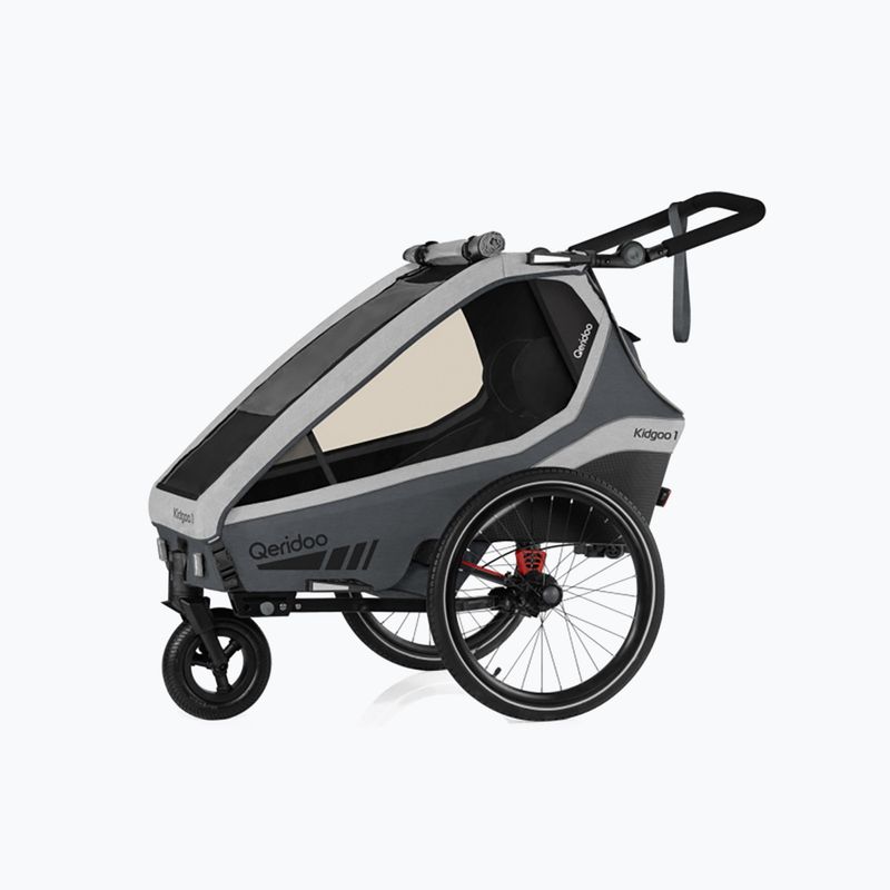 Remorcă de bicicletă Qeridoo Kidgoo 1 gri Q-KDG1-22-SG