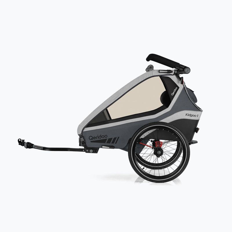 Remorcă de bicicletă Qeridoo Kidgoo 1 gri Q-KDG1-22-SG 2