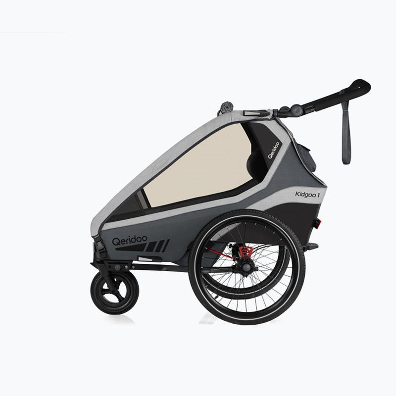 Remorcă de bicicletă Qeridoo Kidgoo 1 gri Q-KDG1-22-SG 3