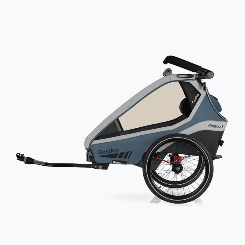 Qeridoo Kidgoo 1 remorcă pentru biciclete gri-albastru Q-KDG1-22-NB 3