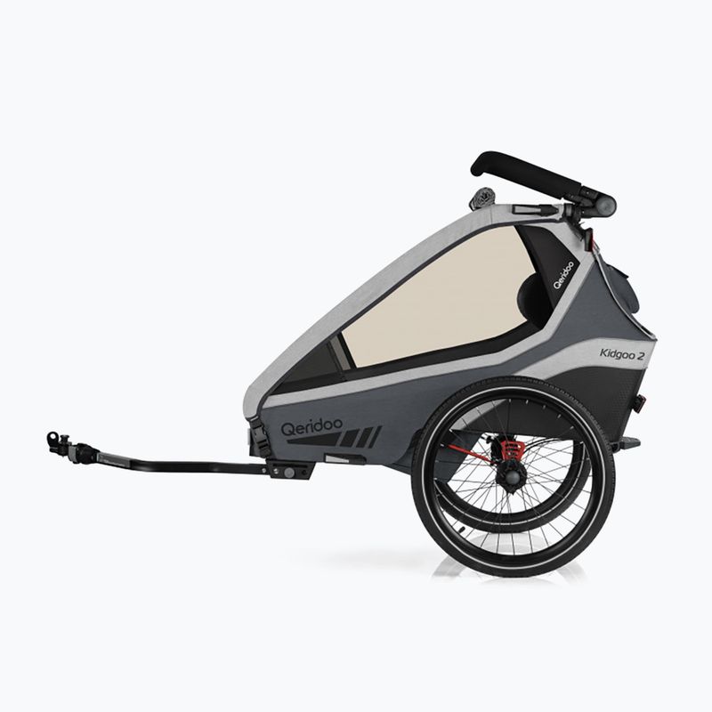 Remorcă de bicicletă pentru două persoane Qeridoo Kidgoo 2 gri Q-KDG2-22-SG 2