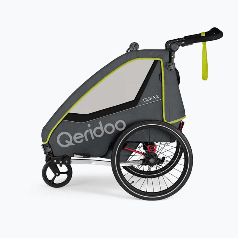 Remorcă de bicicletă pentru două persoane Qeridoo Qupa 2 gri-galbenă Q-QUP2-22-LI 2
