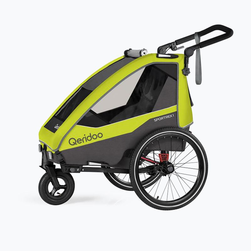 Remorcă de bicicletă pentru două persoane Qeridoo Sportrex 2 LE galbenă Q-SPR2-22-LG