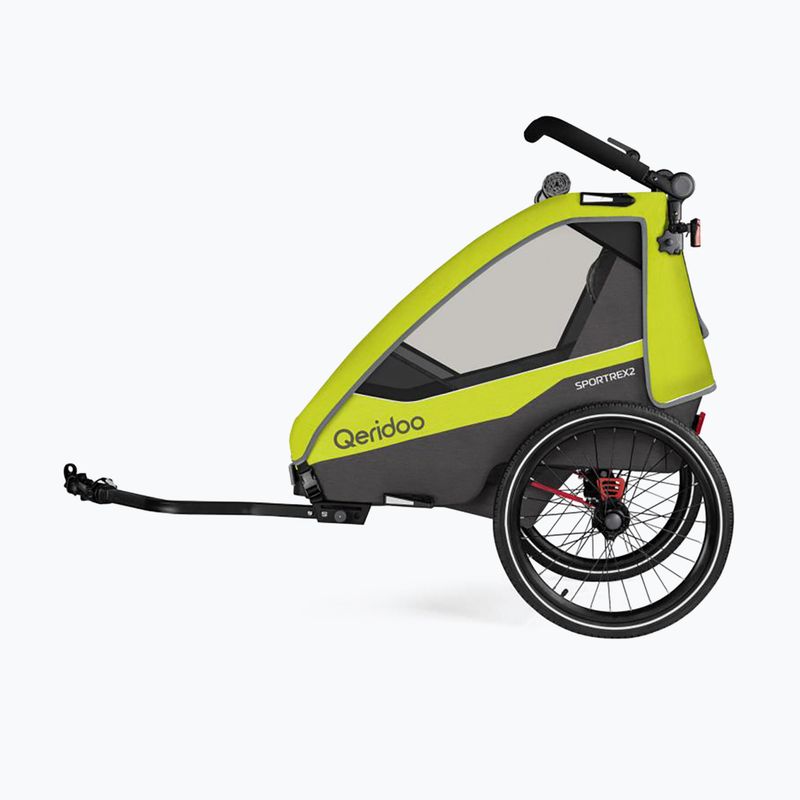 Remorcă de bicicletă pentru două persoane Qeridoo Sportrex 2 LE galbenă Q-SPR2-22-LG 3