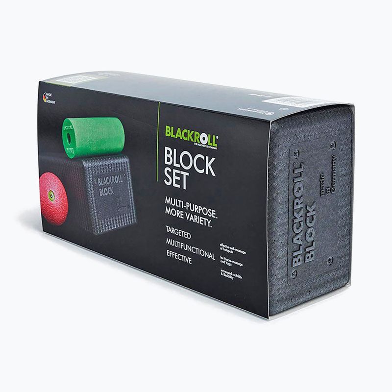Set de yoga BLACKROLL Block black/ green/ pink 4