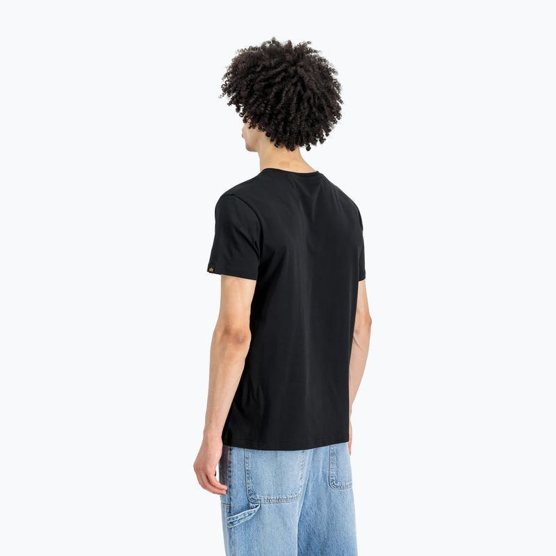 Tricou polo  pentru bărbați Alpha Industries Basic black/blue 3