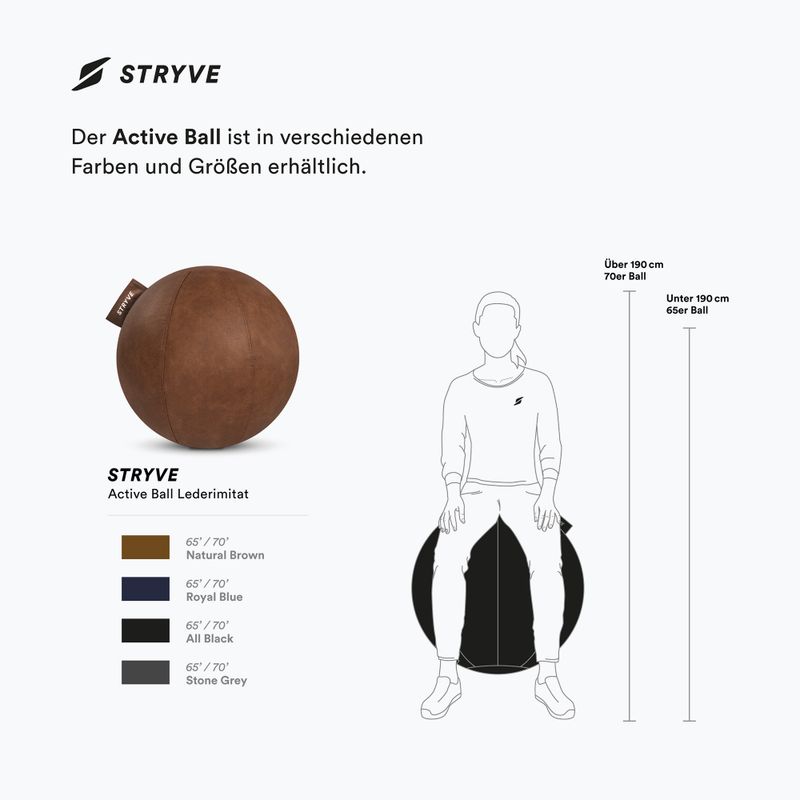 Minge de gimnastică STRYVE Active Ball 65 cm natural brown 9