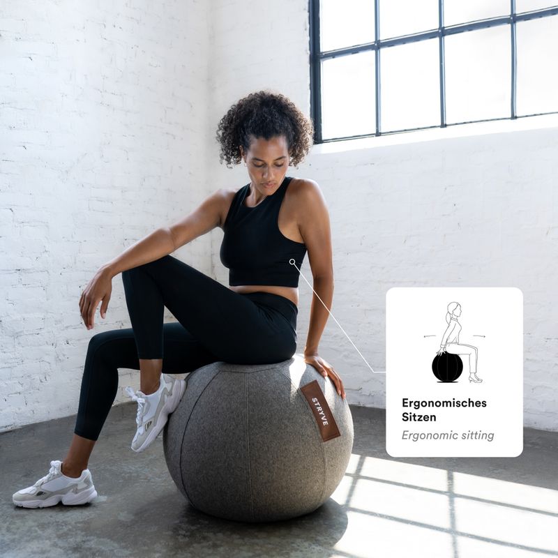 Minge de gimnastică STRYVE Active Ball 65 cm stone grey 10