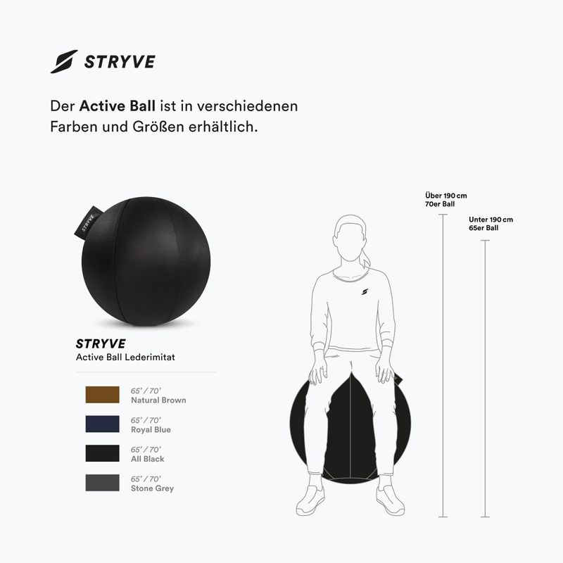 Minge de gimnastică STRYVE Active 70 cm black 4