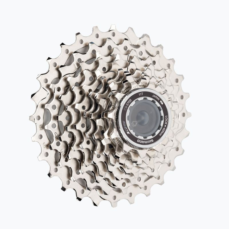 Shimano CS-5700 casetă de bicicletă cu 10 rânduri 10rz 11-28 argintiu ICS57001010128