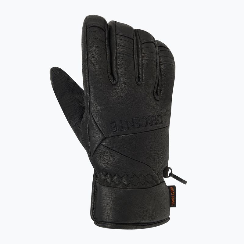 Mănuși de schi pentru bărbați Descente Black leather 2