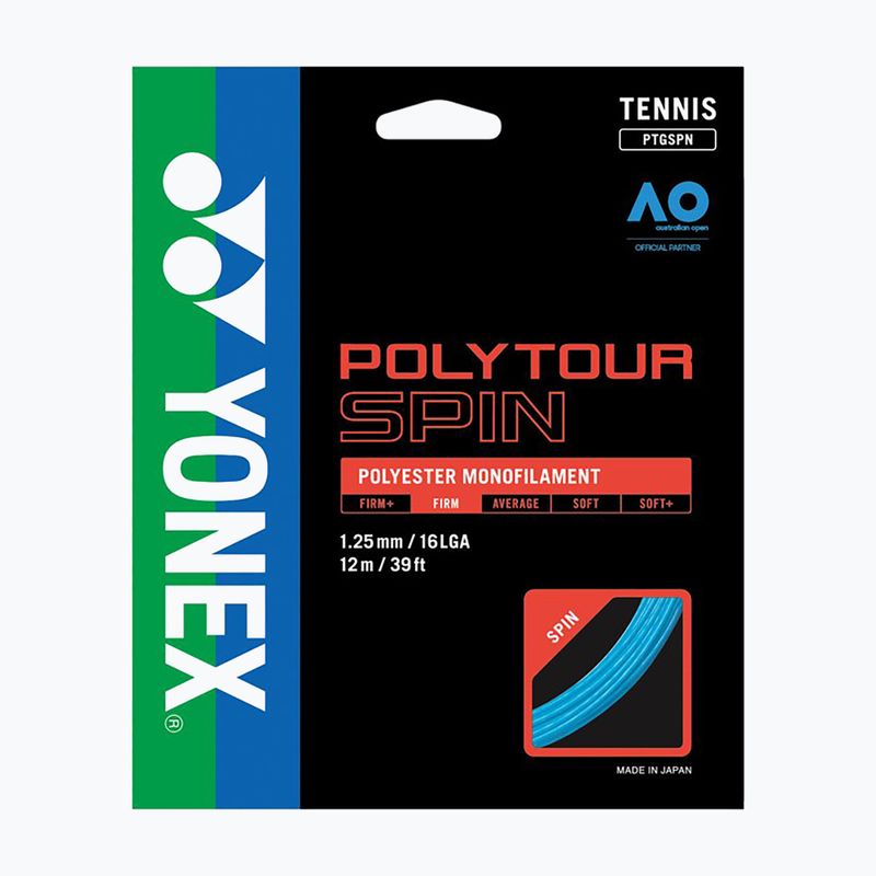 Cordaj de tenis YONEX Poly Tour Spin 125 Set black