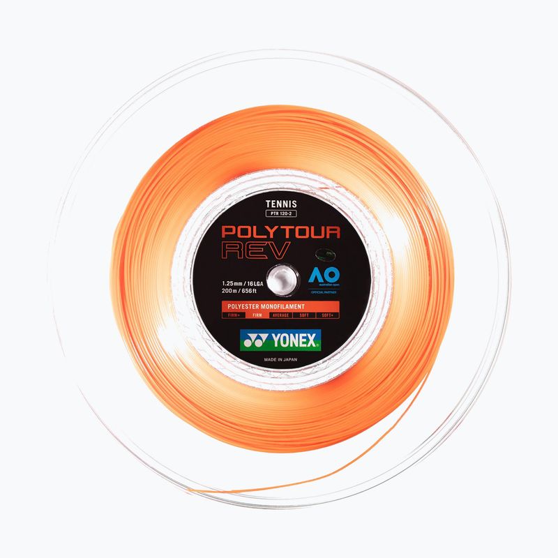 Cordaj de tenis YONEX Poly Tour Rev 125 Set 12 m orange