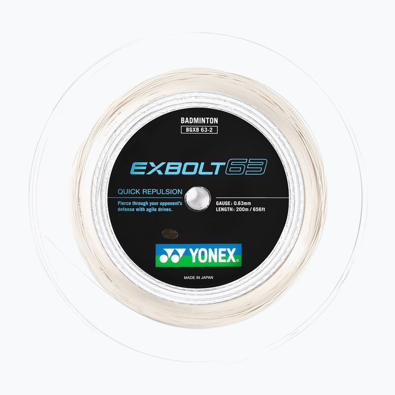 Cordaj de badminton YONEX Exbolt 63 Set 10 m white