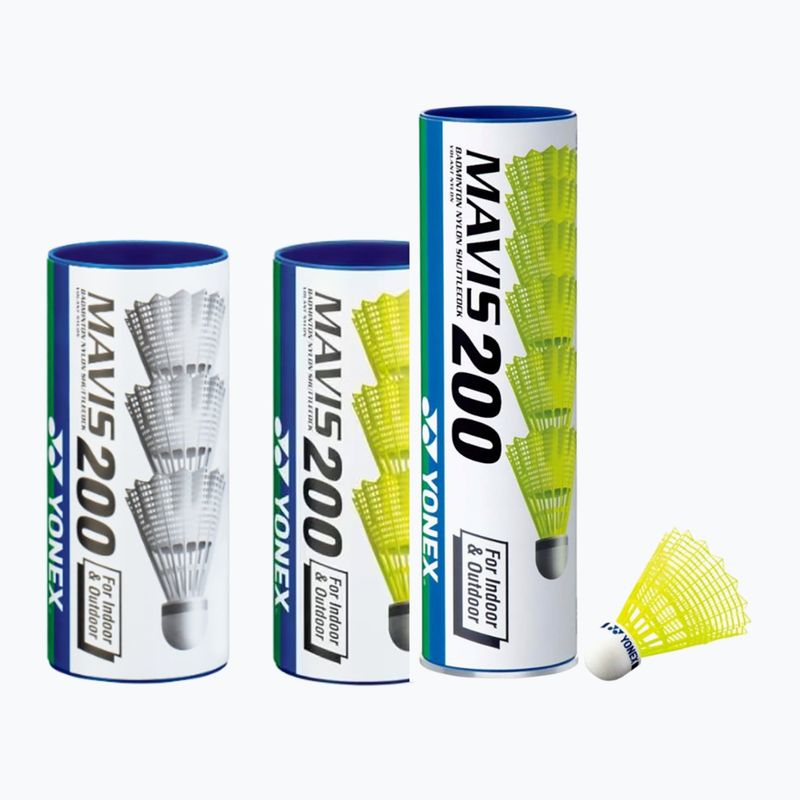 Fluturași de badminton YONEX Mavis 200 3 buc. yellow