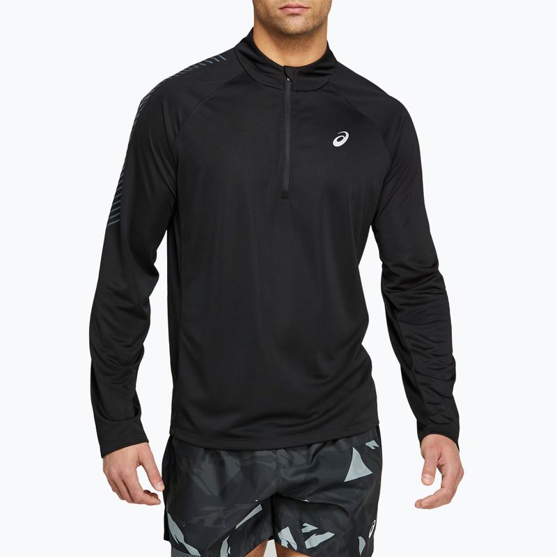Hanorac de alergat pentru bărbați ASICS Icon 1/2 ZIP performance black/carrier grey