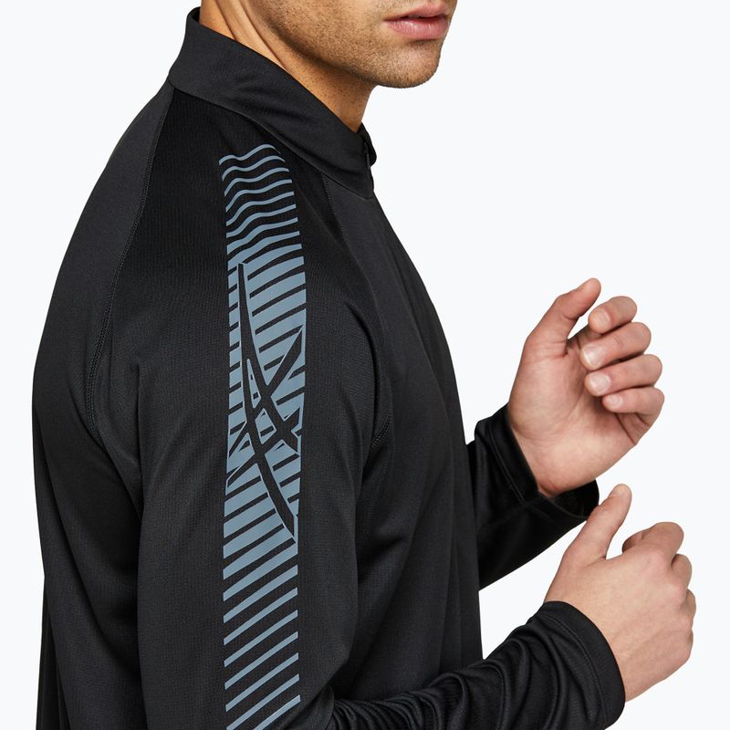 Hanorac de alergat pentru bărbați ASICS Icon 1/2 ZIP performance black/carrier grey