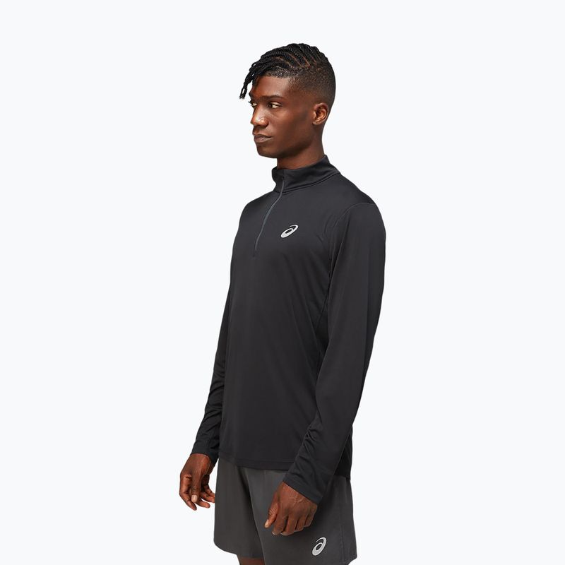 Bărbați ASICS Core 1/2 Zip performanță negru de performanță de funcționare negru cu mânecă lungă 2